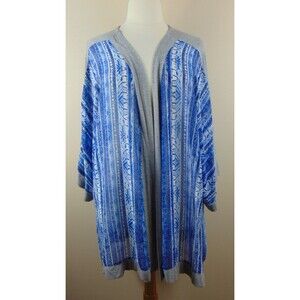 Lane Bryant Top Women's Size 22/24 Blue Gray Open Front Duster Lightweight